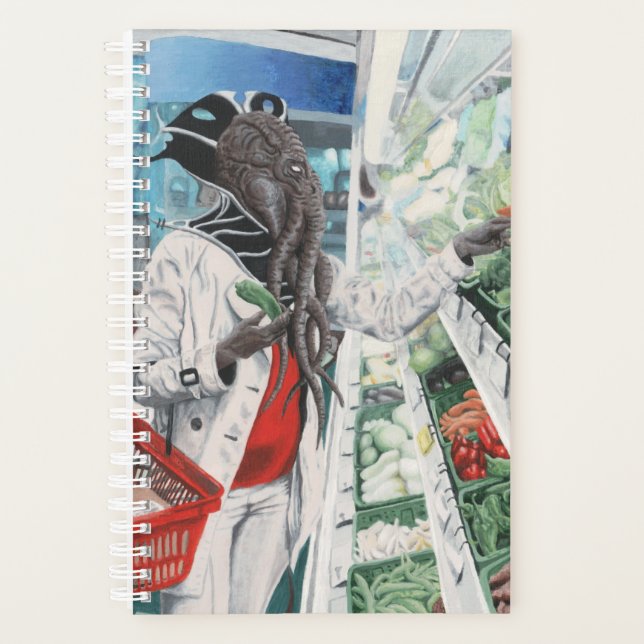Mind Flayer Grocery Shopping Fantasy Art Planner (Front)