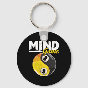 Mind Game Billiards Snooker Cue Stick Pool Billiar Key Ring