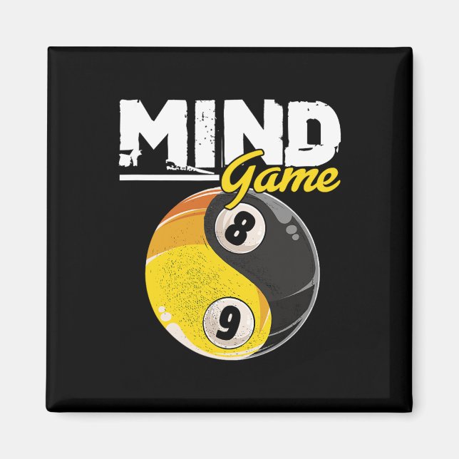 Mind Game Billiards Snooker Cue Stick Pool Billiar Magnet (Front)