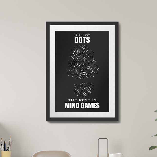 Mind Games. Dotted Face with inspirational quote Poster (Creator Uploaded)