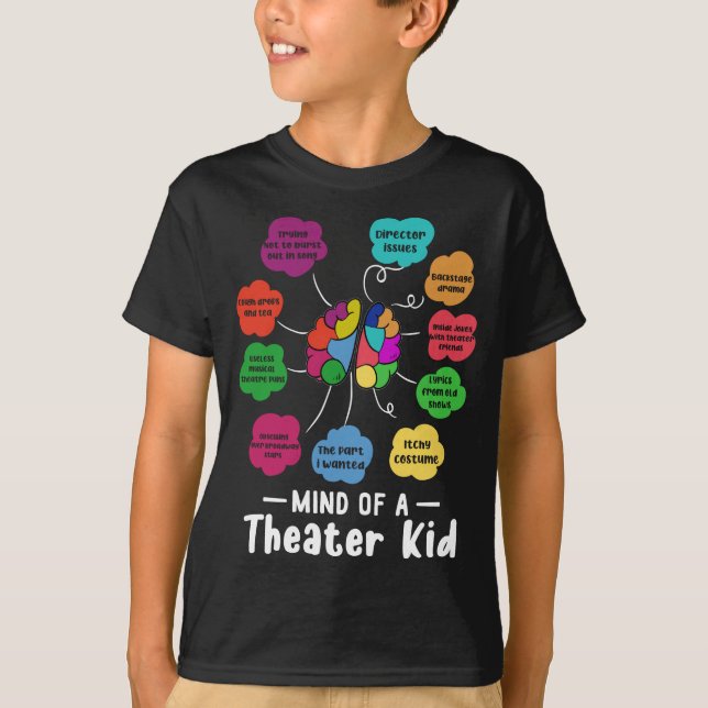 Mind of A Theater Kid Funny Musical Theater Actor T-Shirt (Front)