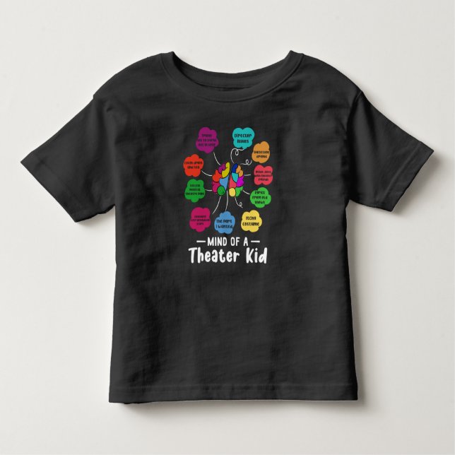 Mind of A Theatre Kid Funny Musical Theatre Actor Toddler T-Shirt (Front)