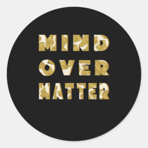 Mind Over Golden Animal Fur Pattern Block Type Quo Classic Round Sticker