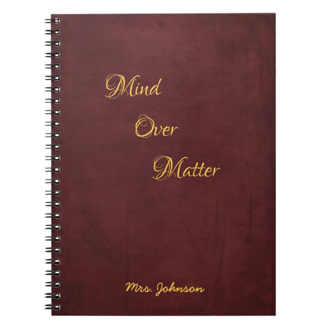 Mind Over Matter Red Notebook (Front)