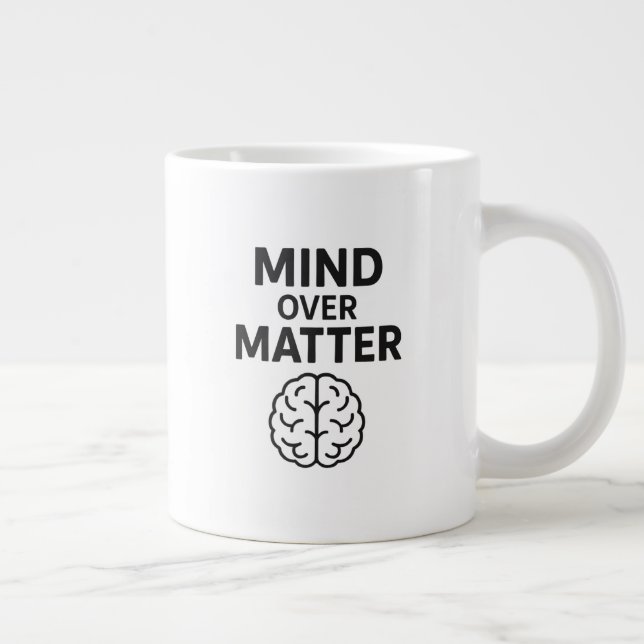 Mind Over Matter – T-shirt à Texte Noir et Design  Large Coffee Mug (Right)