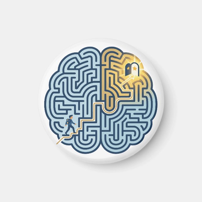 Mind Over Maze – Inspirational Brain Maze Magnet (Front)