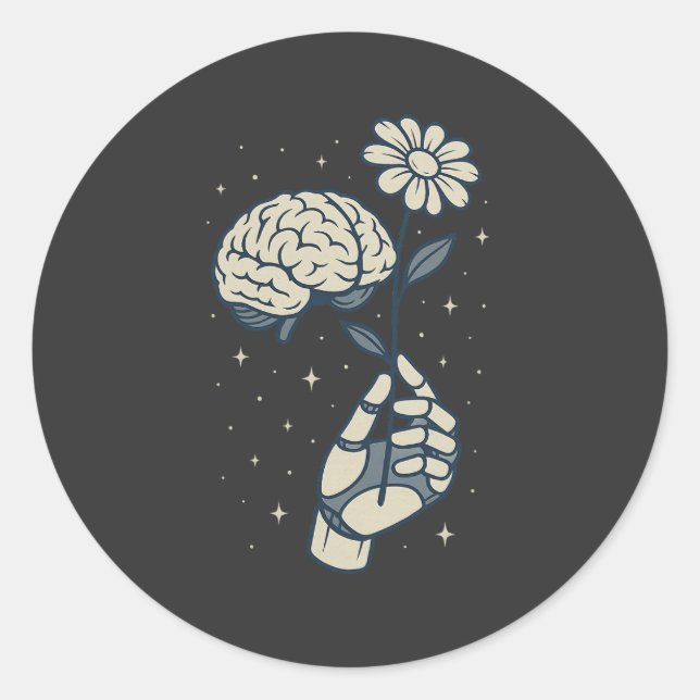 Mind Over Metal Classic Round Sticker (Front)