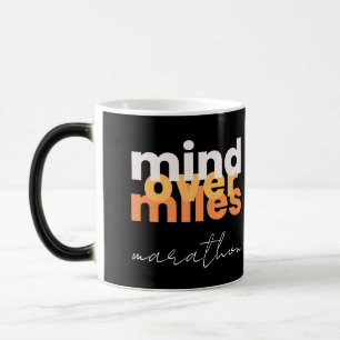 Mind Over Miles Modern Black Distance Runner Magic Mug