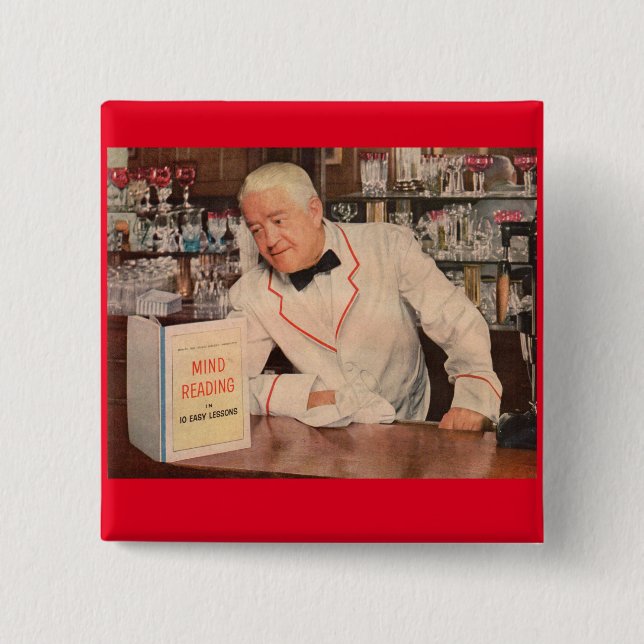 mind-reading at the bar 15 cm square badge (Front)