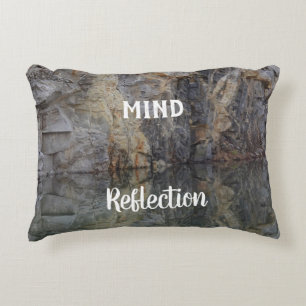 Mind Reflection Rock Wall Inspirational Decorative Cushion