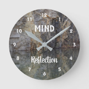 Mind Reflection Rock Wall Inspirational  Round Clock
