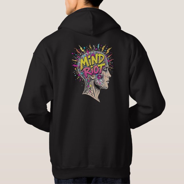 Mind Riot Hoodie – Abstract Chaos, Creative Energy (Back)