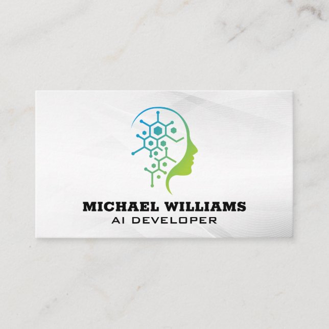 Mind Robotics Tech Logo Business Card (Front)