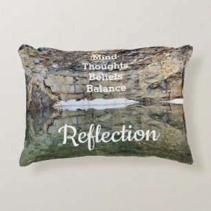 Mind Rock Cliff Wall Reflection Inspirational Decorative Cushion
