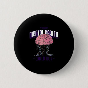 Mind S Illustration For Mental Health Awareness St 6 Cm Round Badge