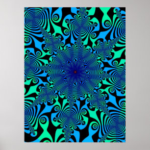 Mind Spinner in Blue amd Green Poster