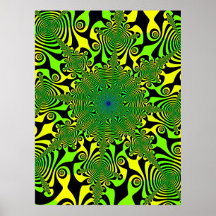 Mind Spinner in Green and Yellow Poster