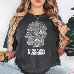 Mind Your Business Library Head Art T-Shirt