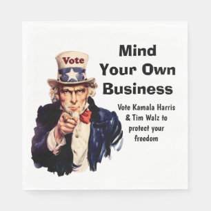 Mind Your Own Business Harris Walz 2024 Napkin