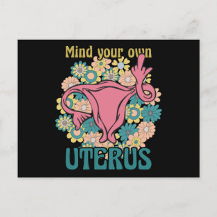 Mind Your Own Uterus Feminist Pro Choice Postcard