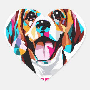 Mindbeagleing Beagle Dog Heart Sticker