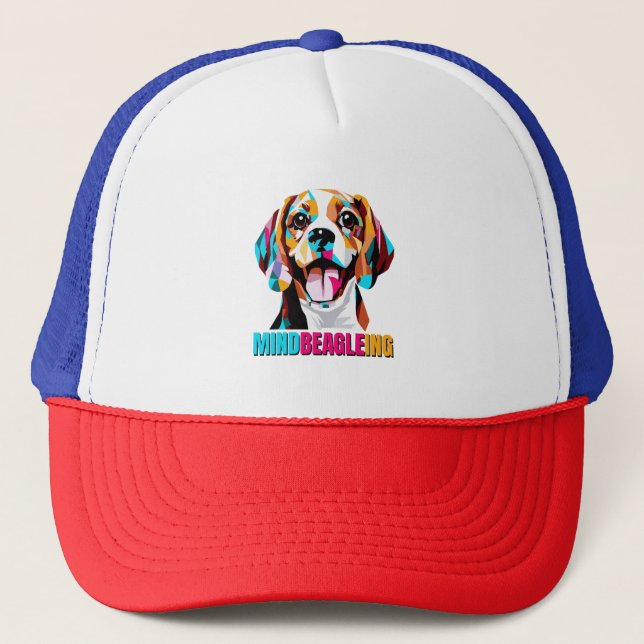 Mindbeagleing Beagle Dog Trucker Hat (Front)
