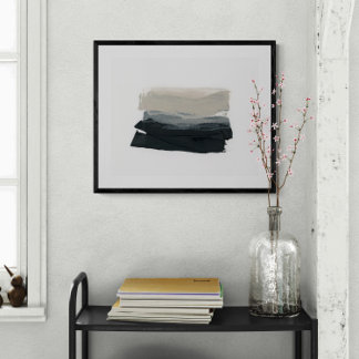 Mindful 1 - Neutral Abstract Minimalist Painting  Poster