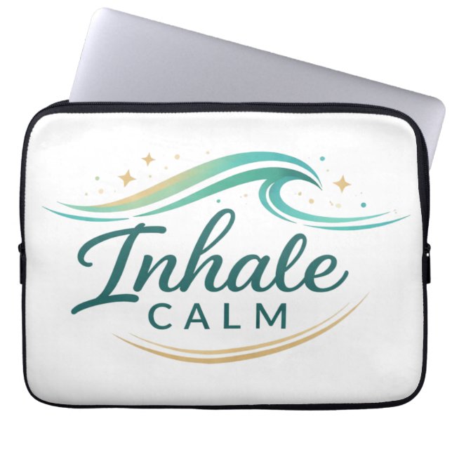Mindful Breathing Relaxation Design Laptop Sleeve (Front)