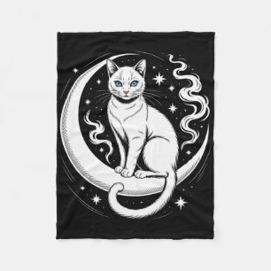 Mindful Cat Lotus Flower Yoga Spirituality Tee _1 Fleece Blanket