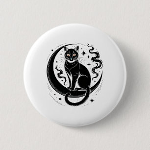 Mindful Cat Lotus Flower Yoga Spirituality Tee 6 Cm Round Badge