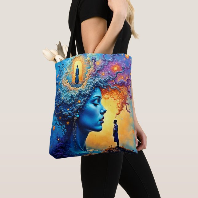 Mindful Cosmic Journey Tote Bag (Close Up)