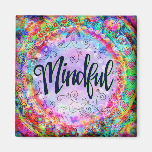 Mindful Fun Colourful Floral Modern Inspirivity Magnet