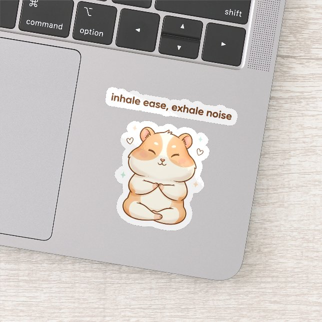 Mindful Hamster Sticker – Inhale Ease (Detail)