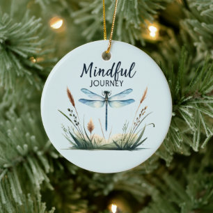 Mindful Journey - Dragonfly Nature Ceramic Ornament