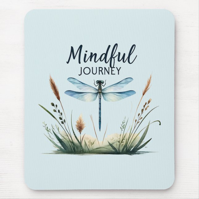 Mindful Journey - Dragonfly Nature Mouse Pad (Front)