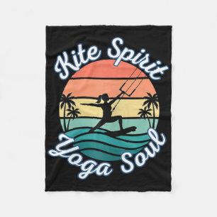 Mindful Kitesurfing Yoga Fusion Desert Coastal Har Fleece Blanket