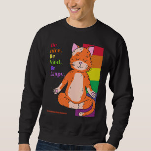 Mindful Meditating Cats Rainbow Loving Kindness Me Sweatshirt