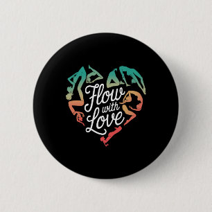 Mindful Movement Flow With Love Yoga Heart Energy 6 Cm Round Badge