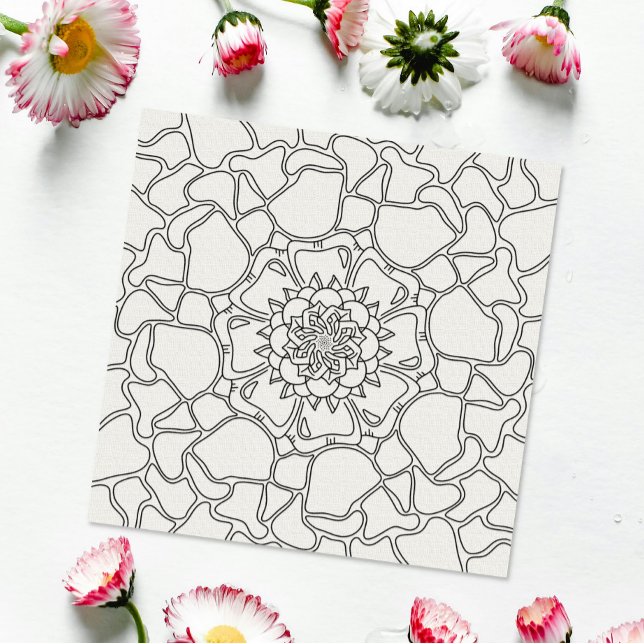 Mindful Summer: Abstract Floral Pattern Colouring  Poster (Creator Uploaded)
