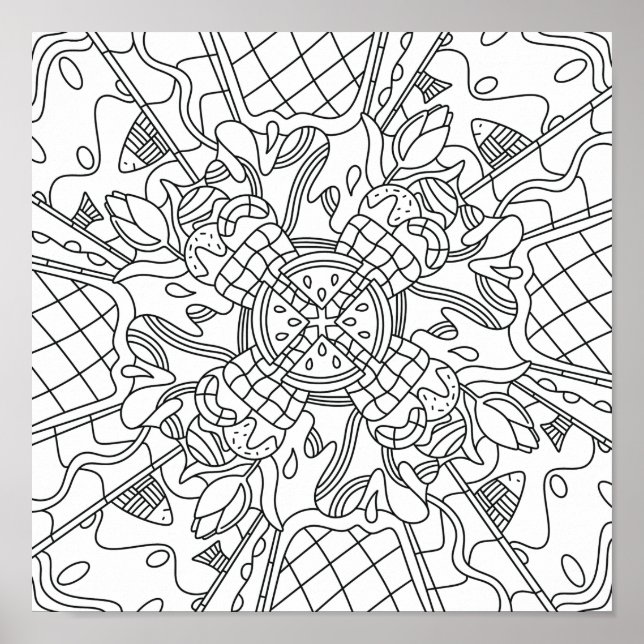 Mindful Summer: Creative and Playful Colouring Poster (Front)