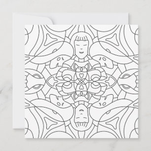 Mindful Summer: Cute and Playful Colouring Card 