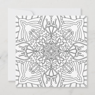 Mindful Summer: Peaceful Botanical Colouring Card