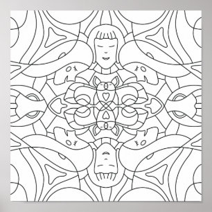 Mindful Summer: Playful Colouring Poster