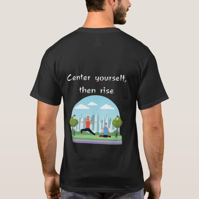 Mindful Warrior Yoga BLACK T-Shirt (Back)