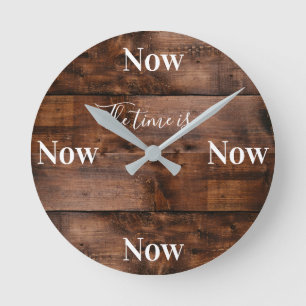 Mindfulness Clock with Faux Wood Background