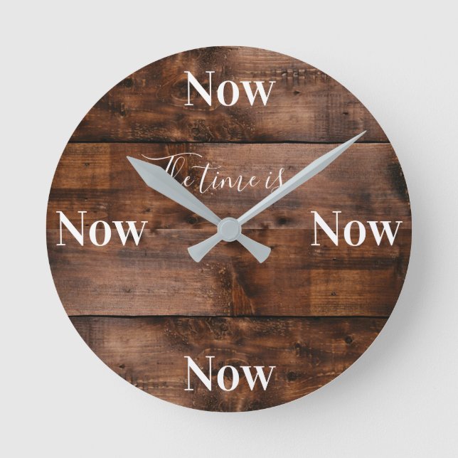 Mindfulness Clock with Faux Wood Background (Front)