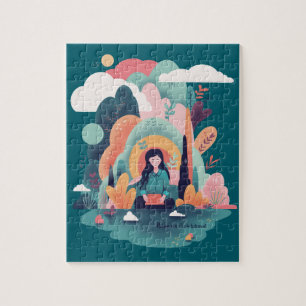 Mindfulness Girl in Nature Jigsaw Puzzle
