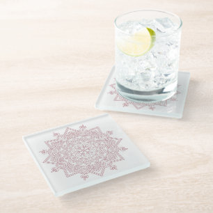 Mindfulness Mandala Design Glass Coaster