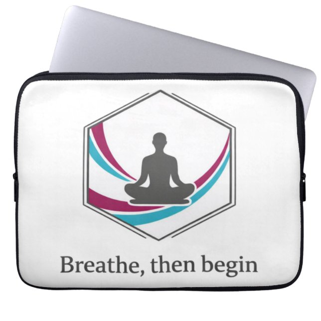 Mindfulness Meditation Quote Design Laptop Sleeve (Front)