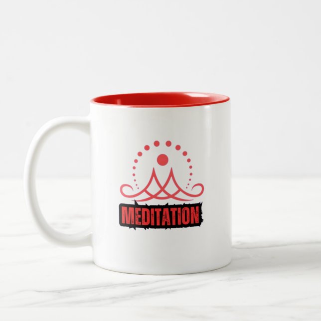 Mindfulness Meditation Two-Tone Coffee Mug (Left)